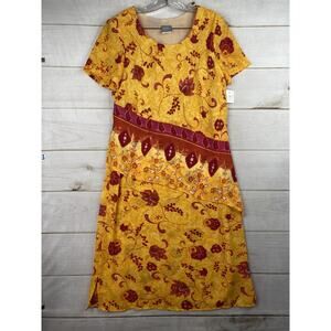 Vintage Y2K Rabbit Rabbit Rabbit Dress 16 M Floral Midi Artsy Layered Look NWT